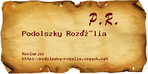 Podolszky Rozália névjegykártya